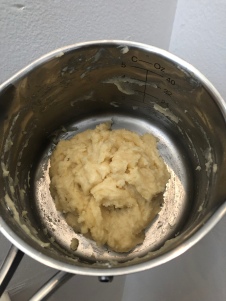 choux dough in pot